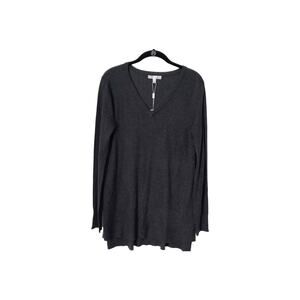 Spense Top Womens Size M Grey Wool Blend Long Sleeve V-Neck Pullover Sweater